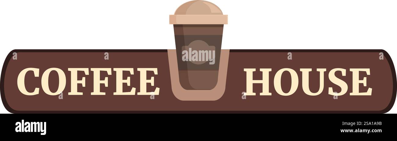 Vecteur de dessin animé d'icône de tableau de rue de café. Ville à l'extérieur. Thé de boulangerie. Vecteur de dessin animé d'icône de tableau de rue de café. Ville à l'extérieur Illustration de Vecteur