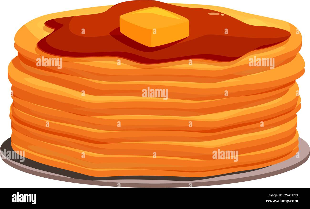 Vecteur de dessin animé d'icône de crêpes au beurre de chocolat. Nourriture Cuisine maison. Vecteur de dessin animé d'icône de crêpes au beurre de chocolat. Art alimentaire Illustration de Vecteur