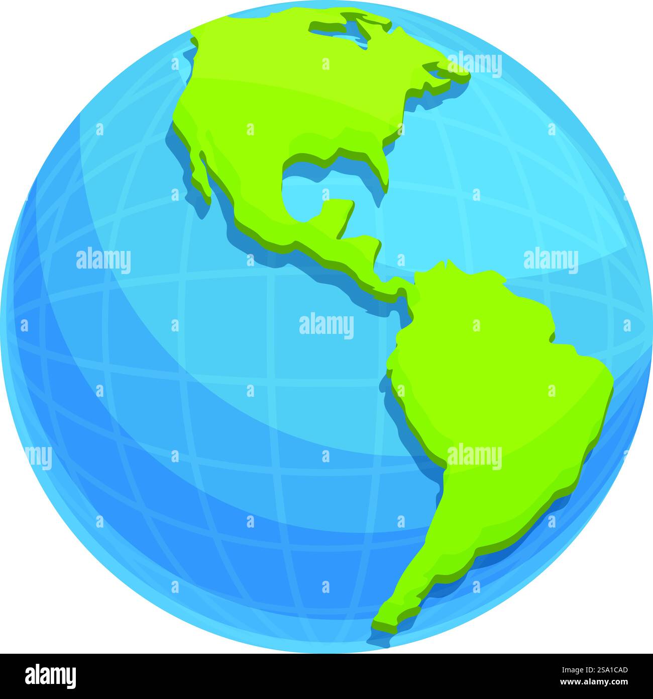 Vecteur de dessin animé d'icône de globe du monde. Réseau spatial. Marque verte de l'avion. Vecteur de dessin animé d'icône de globe du monde. Réseau spatial Illustration de Vecteur