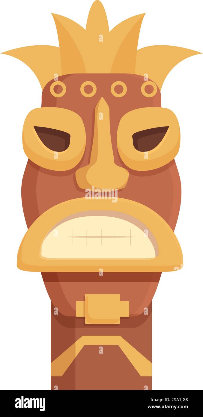 Vecteur de dessin animé d'icône totem. Pierre d'autel. Statue maya ancestrale. Vecteur de dessin animé d'icône totem. Pierre d'autel Illustration de Vecteur