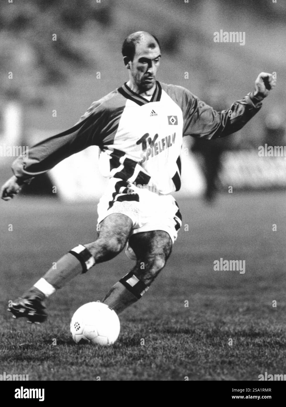 Football, Bundesliga, joueur Yordan Letchkov de Hamburger SV en mars 1995. Letchkov était un joueur national bulgare Banque D'Images