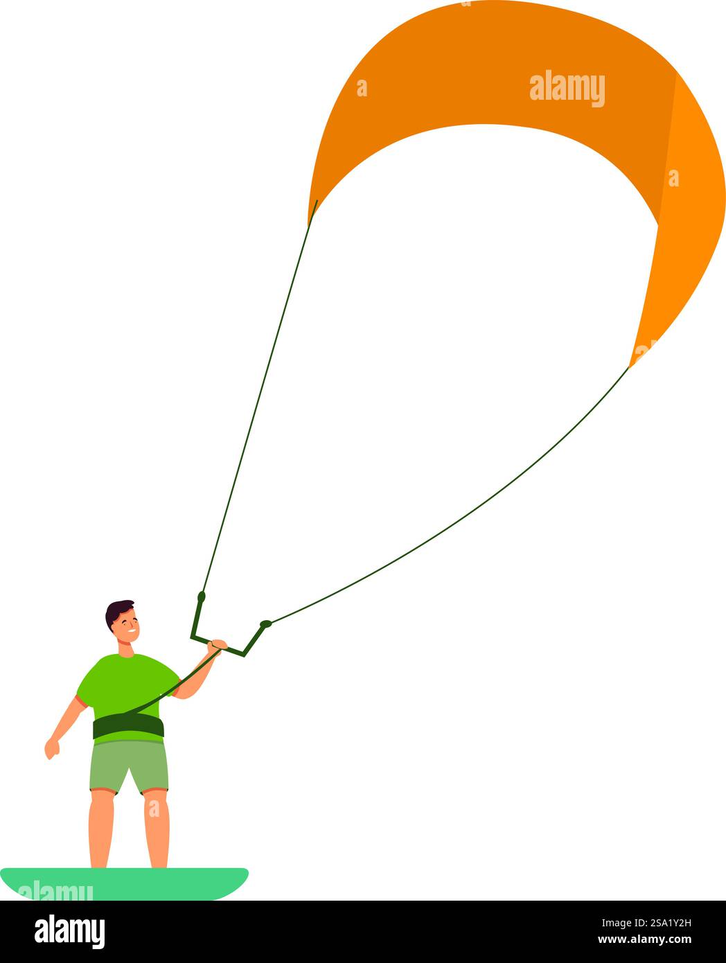 Vecteur de dessin animé d'icône d'activité de planche de kitesurf. Sport vague océan. Design été. Vecteur de dessin animé d'icône d'activité de planche de kitesurf. Sport vague océan Illustration de Vecteur