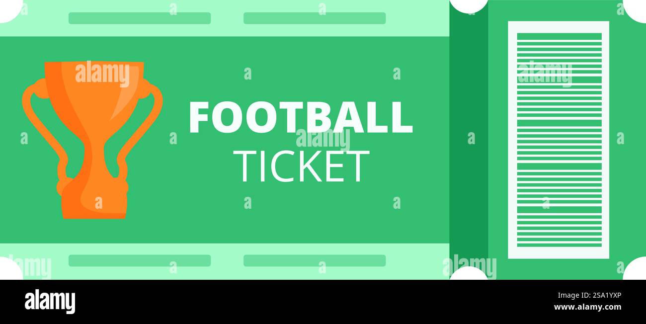 Vecteur de dessin animé d'icône de super tasse de billet de football. Assister au lieu. Match visite stade. Vecteur de dessin animé d'icône de super tasse de billet de football. Assister au lieu Illustration de Vecteur