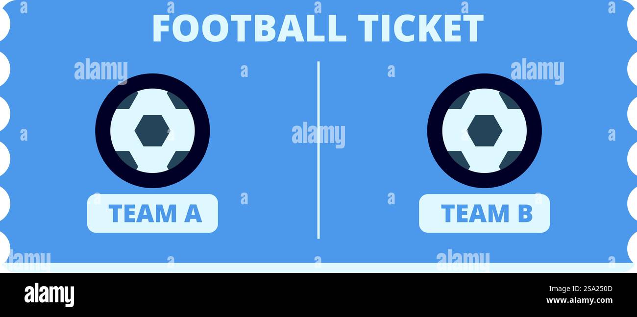 Vecteur de dessin animé d'icône de billet de football. Carte de tasse assortie. Jeu sportif final. Vecteur de dessin animé d'icône de billet de football. Carte de tasse assortie Illustration de Vecteur