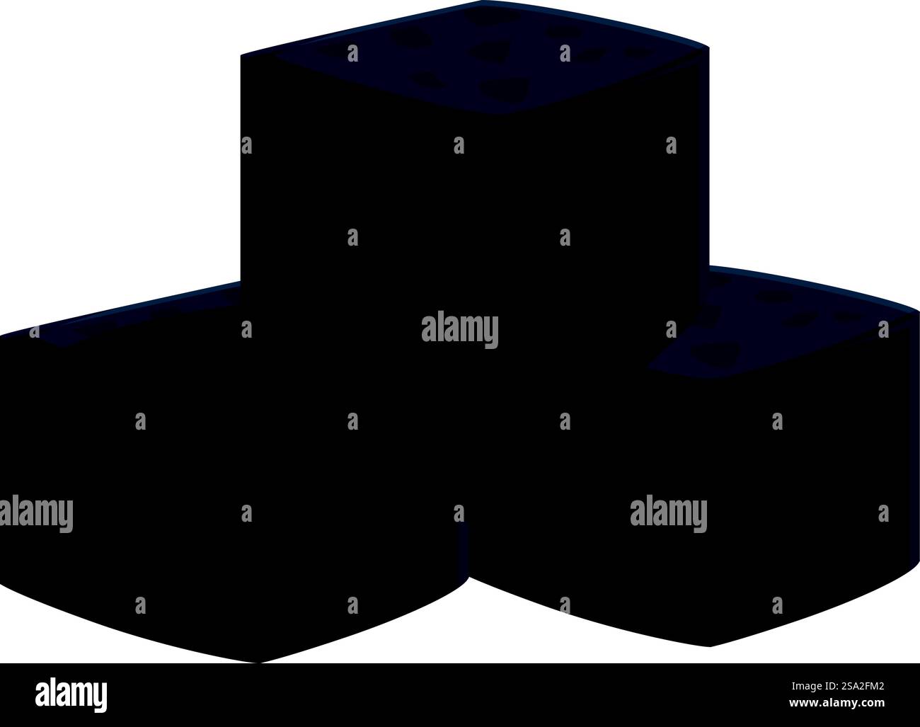 Vecteur de dessin animé d'icône de cubes de charbon. Elément brûlant Hookah. Accessoires pour fumeurs. Vecteur de dessin animé d'icône de cubes de charbon. Elément brûlant Hookah Illustration de Vecteur