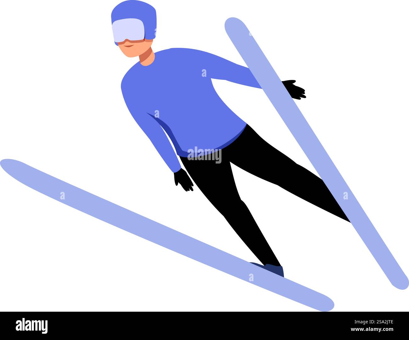 Vecteur de dessin animé d'icône de saut de ski extrême. Tournoi amusant. Voyage de formation. Vecteur de dessin animé d'icône de saut de ski extrême. Tournoi amusant Illustration de Vecteur