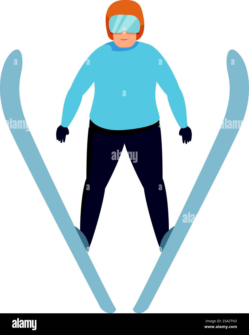 Déplacer le vecteur de dessin animé d'icône d'action de ski. Sport actif et amusant. Vêtements de sport d'entraînement. Déplacer le vecteur de dessin animé d'icône d'action de ski. Sport actif et amusant Illustration de Vecteur