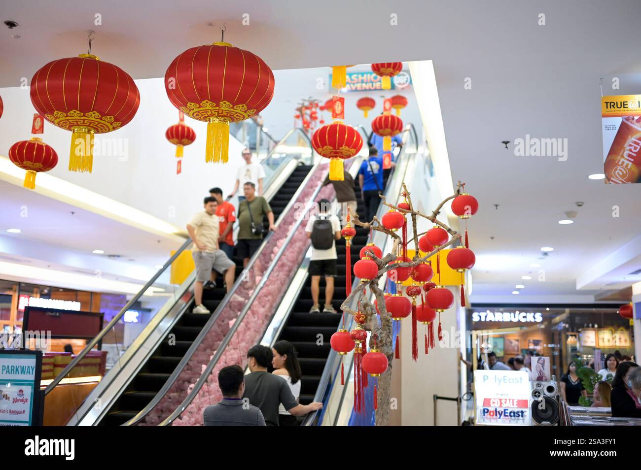 PHILIPPINES, Manille, Quezon City, Fisher Shopping Mall, décoration pour le nouvel an chinois du serpent Banque D'Images