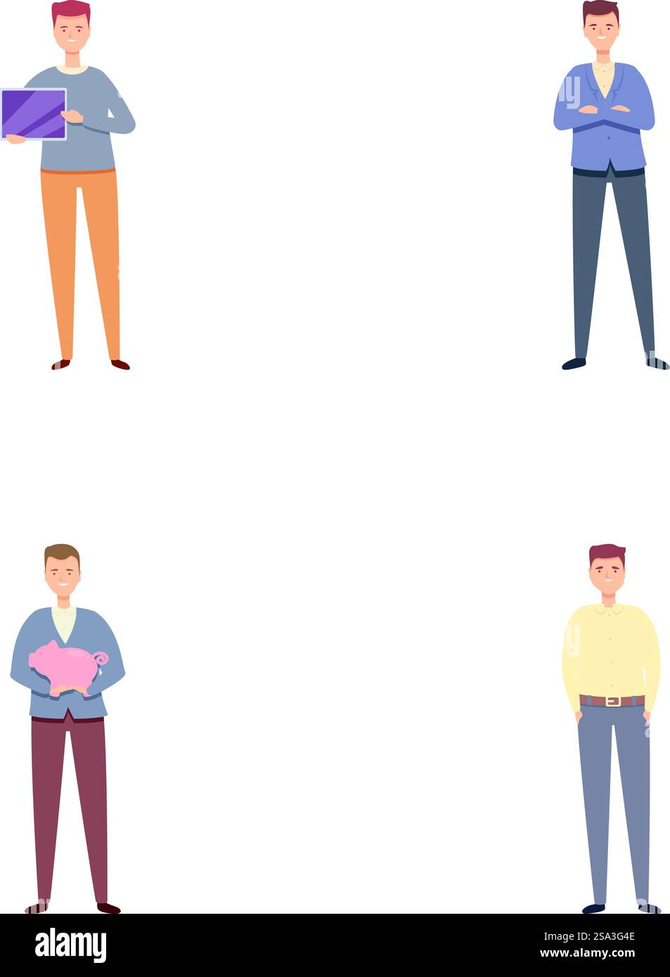 Les icônes de personnage de créancier définissent le vecteur de dessin animé. Personnage prêteur masculin réussi. Affaires et finance. Les icônes de personnage de créancier définissent le vecteur de dessin animé. Personnage prêteur masculin réussi Illustration de Vecteur