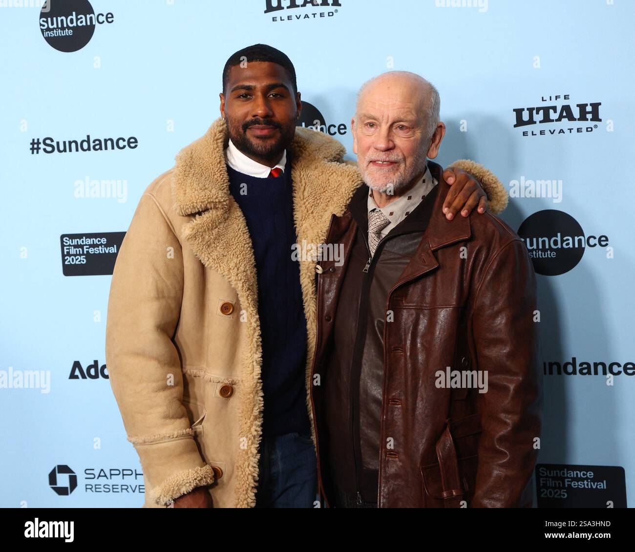 UT. 27 janvier 2025. Mark Anthony Green, John Malkovich aux arrivées pour la première d'opus au Sundance film Festival 2025, Eccles Theater, Park City, UT, janvier 27, 2025. crédit : JA/Everett Collection/Alamy Live News Banque D'Images