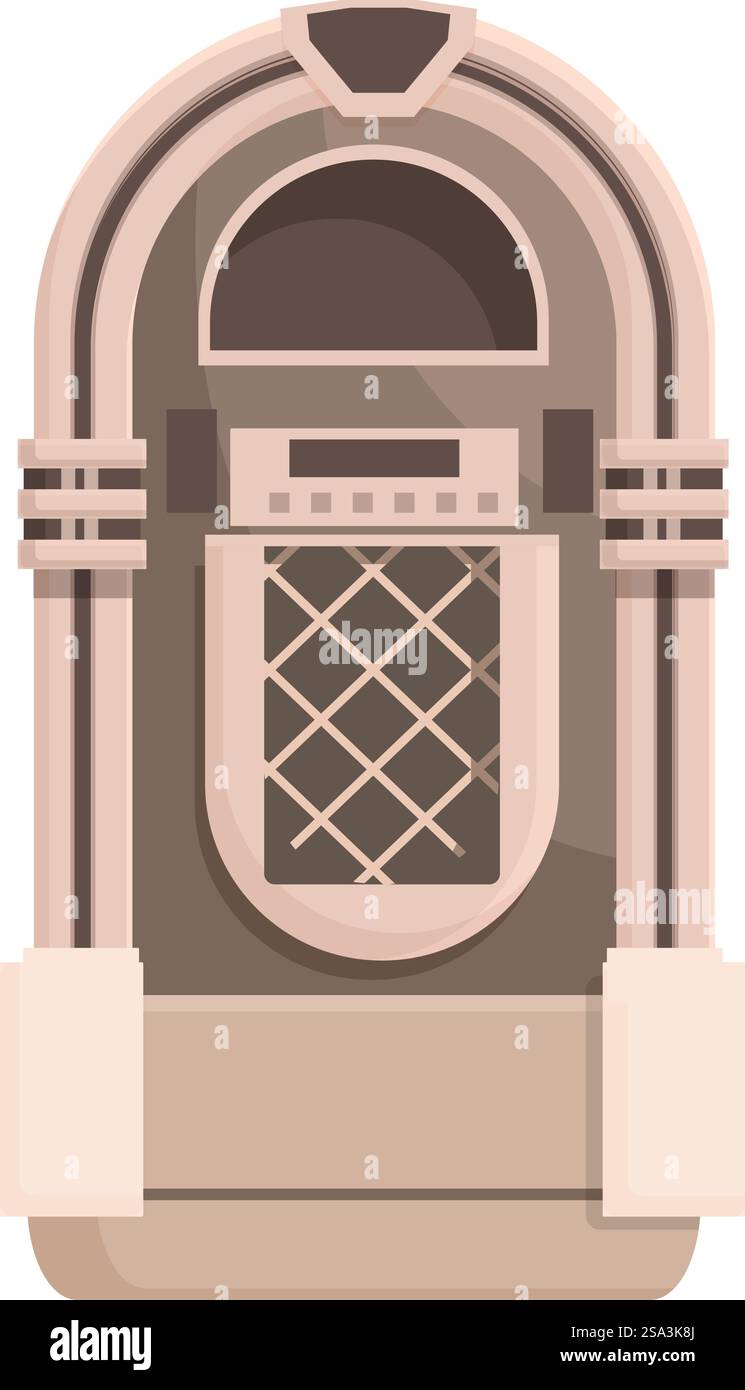 Juke-box vintage design plat isolé sur un fond blanc, parfait pour les conceptions rétrothématiques. Illustration vectorielle de juke-box vintage avec thème de musique rétro sur fond blanc isolé Illustration de Vecteur