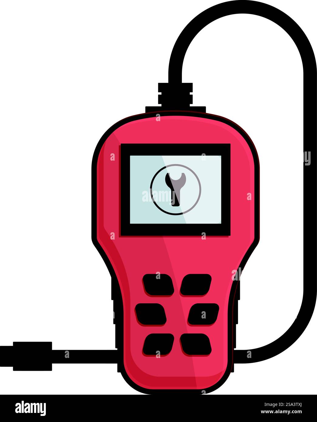 Illustration d'outil de multimètre numérique professionnel pour les tests et équipements électroniques. Réparation et entretien électriques. Avec mesure de précision et analyse diagnostique. Illustration vectorielle d'un multimètre numérique rouge, isolé sur fond blanc, représentant un test électronique Illustration de Vecteur