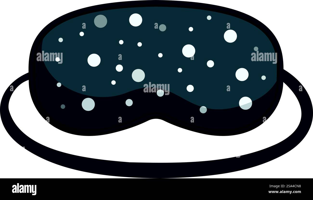 Masque confortable pour dormir noir avec des points blancs pour bien dormir, isolé sur un fond blanc. Masque confortable pour dormir noir avec des points blancs pour bien dormir Illustration de Vecteur