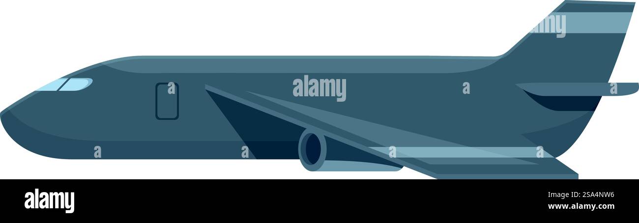 Grand avion gris volant haut dans le ciel par une journée ensoleillée. Un grand avion gris vole dans le ciel Illustration de Vecteur