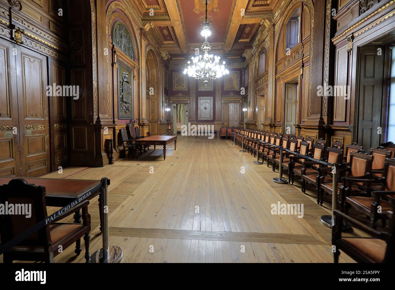 Salle de l'Assemblée générale à l'intérieur du Palais de la Bourse (Palacio da Bolsa).Porto.Portugal Banque D'Images