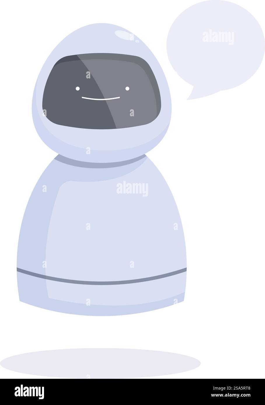 Robot amical communique et parle avec une bulle de parole. Robot mignon discutant et parlant avec bulle de parole Illustration de Vecteur