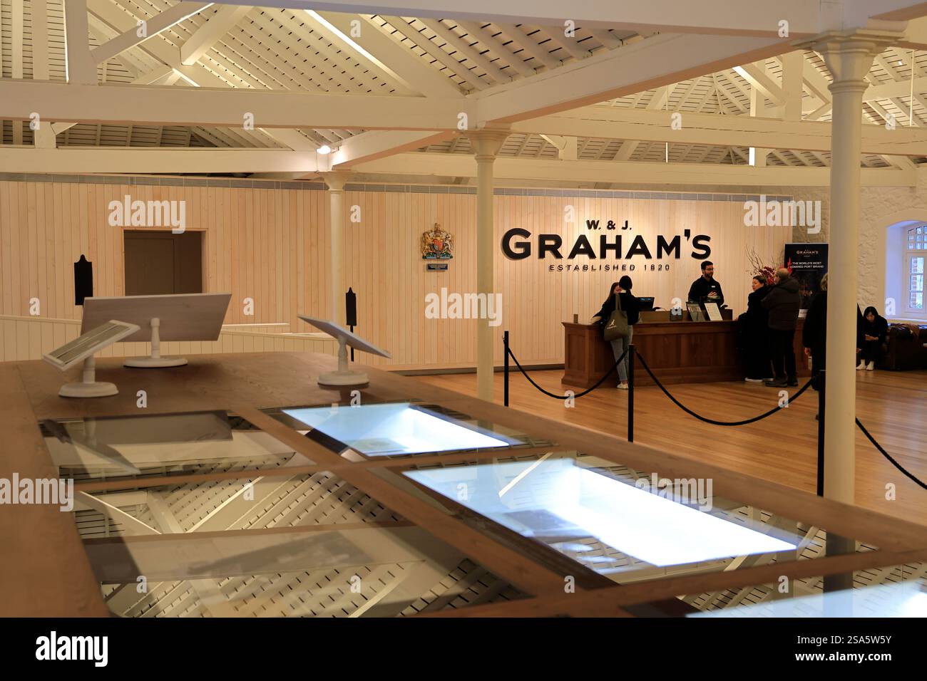 Vue intérieure de la réception et du musée de Grahams port Lodge.Porto.Portugal Banque D'Images