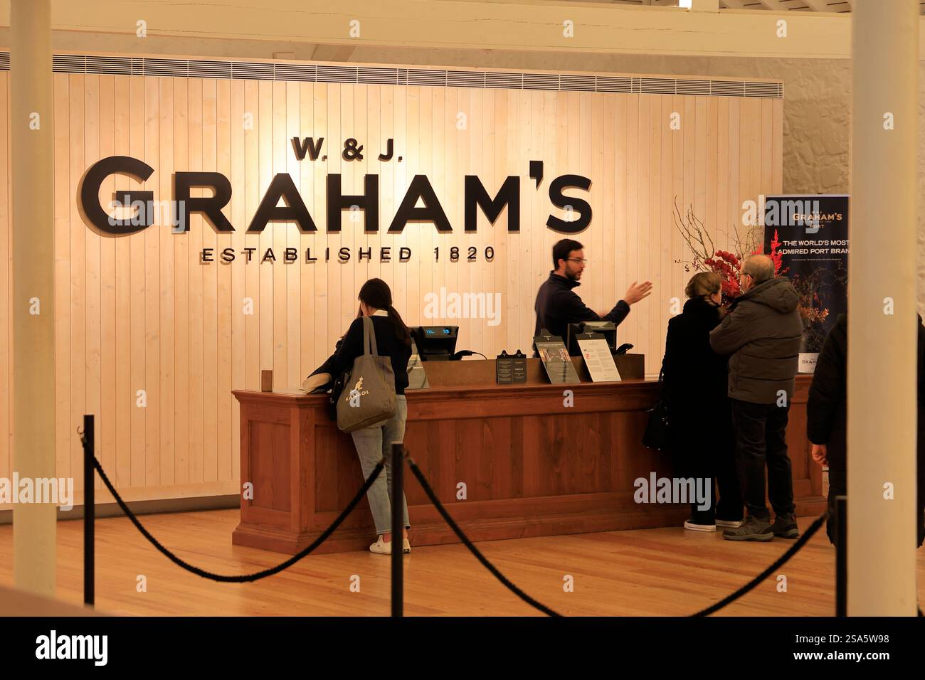 Les visiteurs à la réception et au musée de Grahams port Lodge.Porto.Portugal Banque D'Images