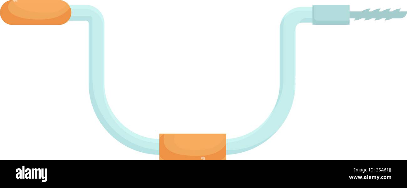 La perceuse à main avec poignées en bois est utilisée pour les travaux de menuiserie. Perceuse à main pour travaux de menuiserie avec poignées en bois Illustration de Vecteur