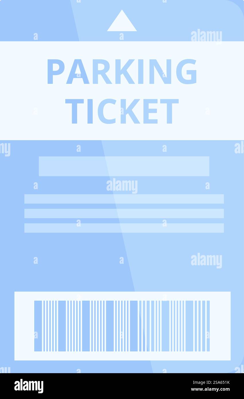 Le ticket de stationnement est affiché sur le pare-brise d'une voiture, indiquant une violation de stationnement. Ticket de stationnement montrant par le pare-brise avec code à barres Illustration de Vecteur