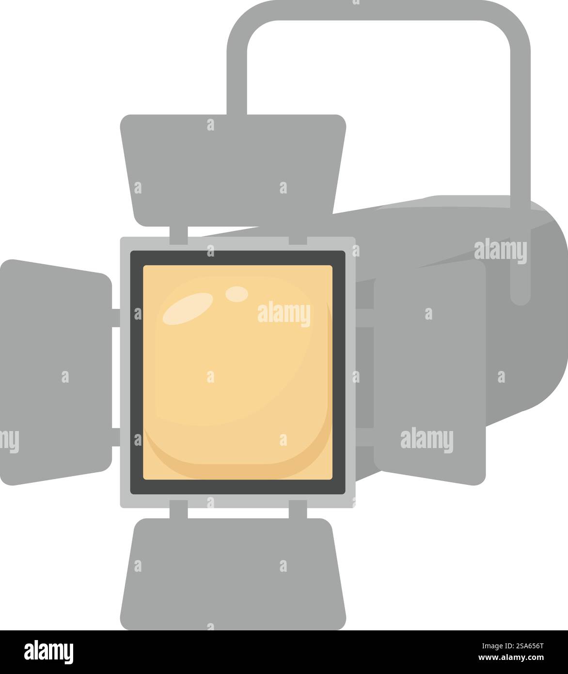 Projecteur de studio puissant fournissant un éclairage lumineux pour la photographie ou le tournage. Équipement d'éclairage professionnel, projecteur studio éclairant l'espace créatif Illustration de Vecteur