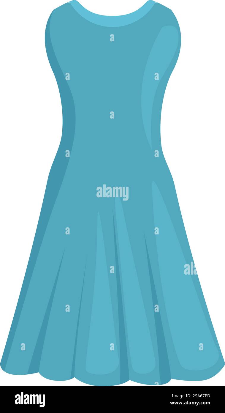 Robe bleu clair coulant dans le vent, illustration de mode sur fond blanc. Robe bleu clair coulant dans le vent, illustration de mode Illustration de Vecteur
