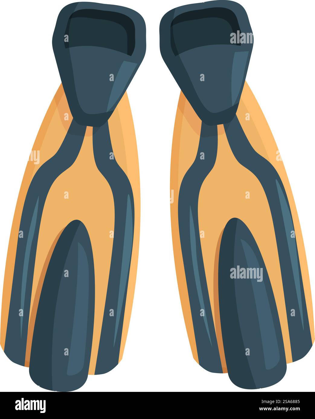 Cette illustration montre une paire de palmes de natation, équipement essentiel pour se propulser dans l'eau. Une paire de palmes de natation est nécessaire pour plonger et nager sous l'eau Illustration de Vecteur
