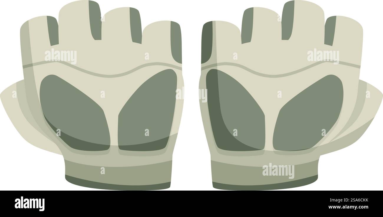 Paire de gants sans doigts avec doigts ouverts pour le cyclisme, protégeant les mains tout en offrant une prise en main optimale. Paire de gants sans doigts pour protéger les mains pendant le cyclisme Illustration de Vecteur