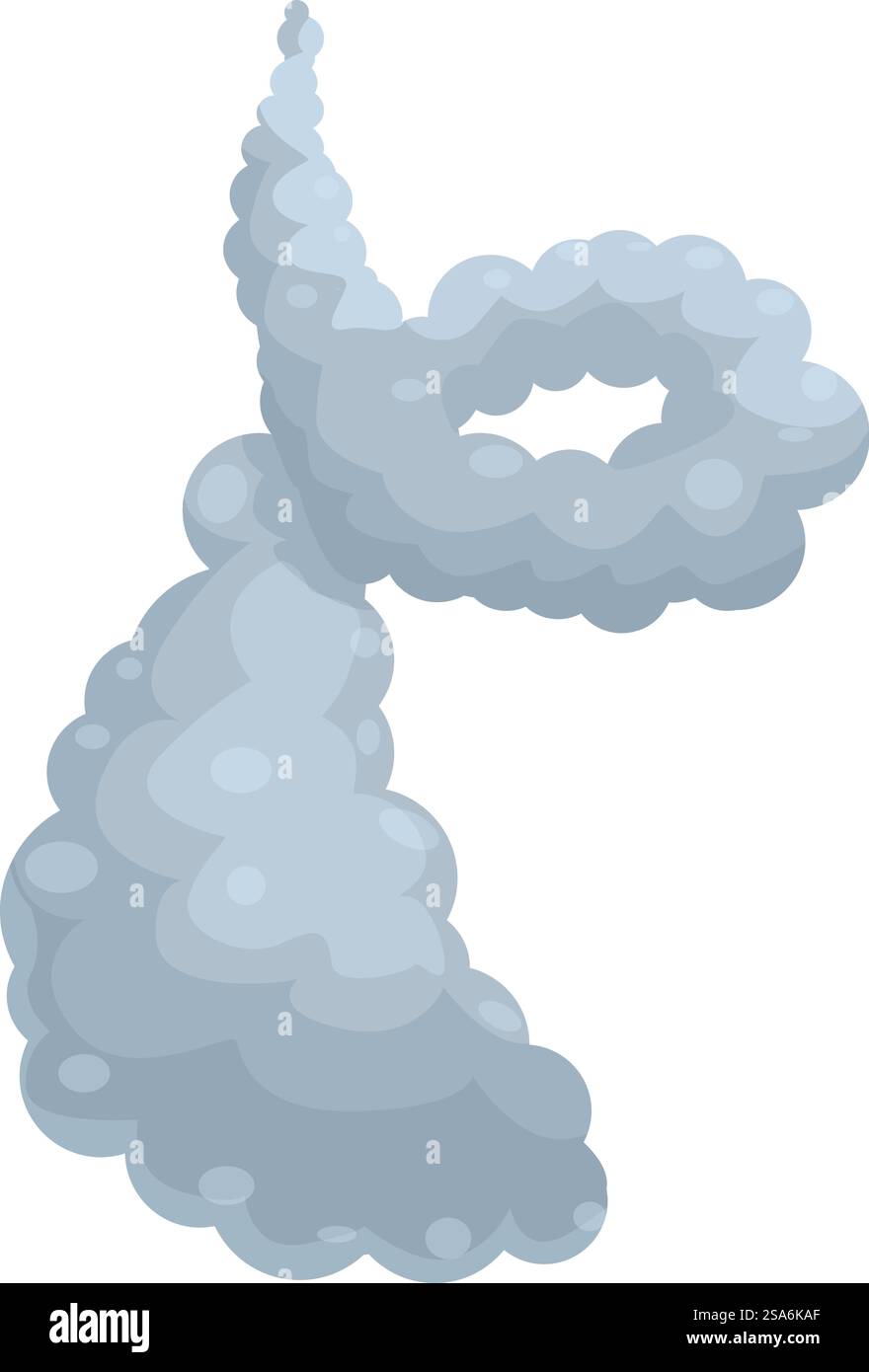 Nuage de fumée de dessin animé flottant dans l'air, effet d'explosion de vapeur. Nuage de fumée de dessin animé flottant dans l'air Illustration de Vecteur