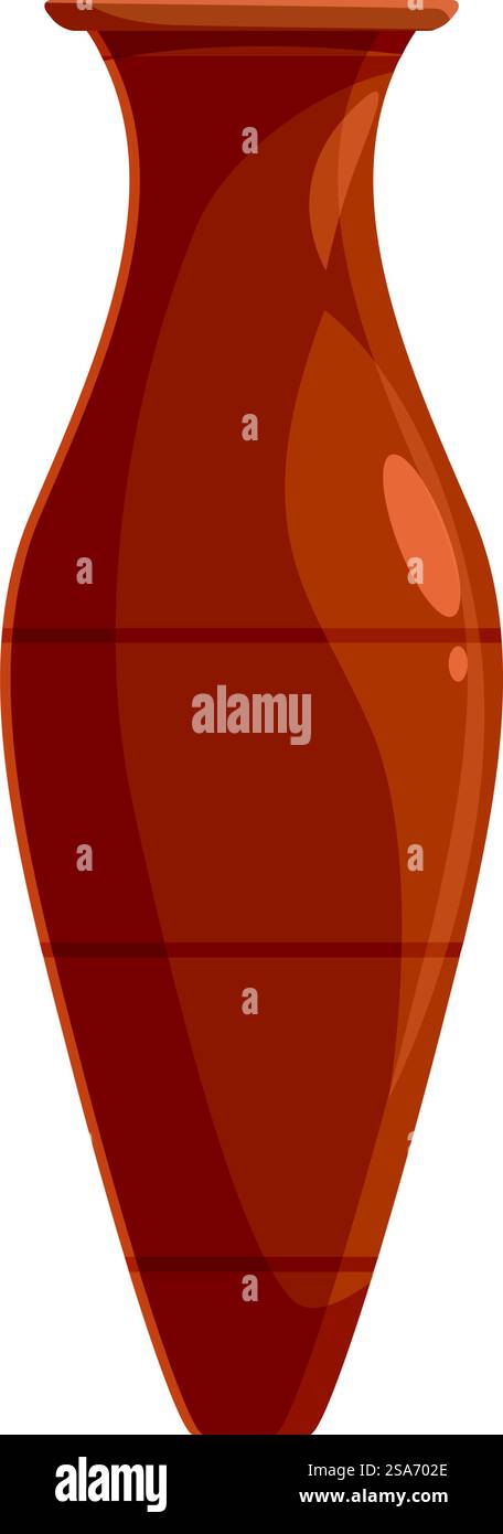 Grand vase en argile brun debout sur fond blanc, objet traditionnel antique. Grand vase en argile brun debout sur fond blanc Illustration de Vecteur