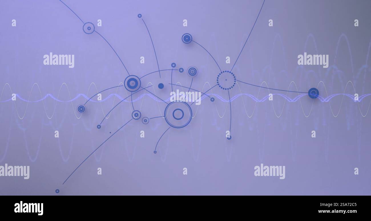 Image d'un réseau de connexions sur un brin d'adn Banque D'Images