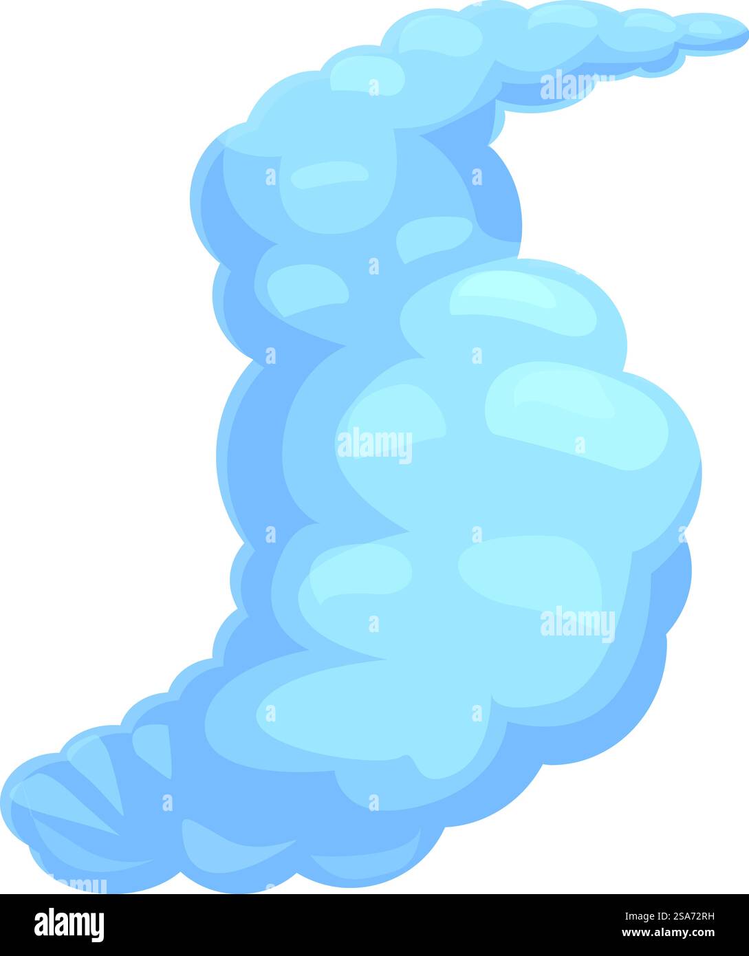 Nuage de fumée bleu de dessin animé flottant dans l'air. Le nuage de fumée bleu flotte dans le style de dessin animé Illustration de Vecteur