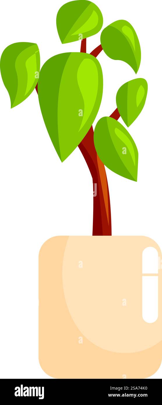 Petit arbre poussant dans un pot beige, parfait pour la décoration de la maison. Petit arbre décoratif poussant dans un pot beige avec des feuilles vertes Illustration de Vecteur Petit arbre poussant dans un pot beige, parfait pour la décoration de la maison. Petit arbre décoratif poussant dans un pot beige avec des feuilles vertes Illustration de Vecteur