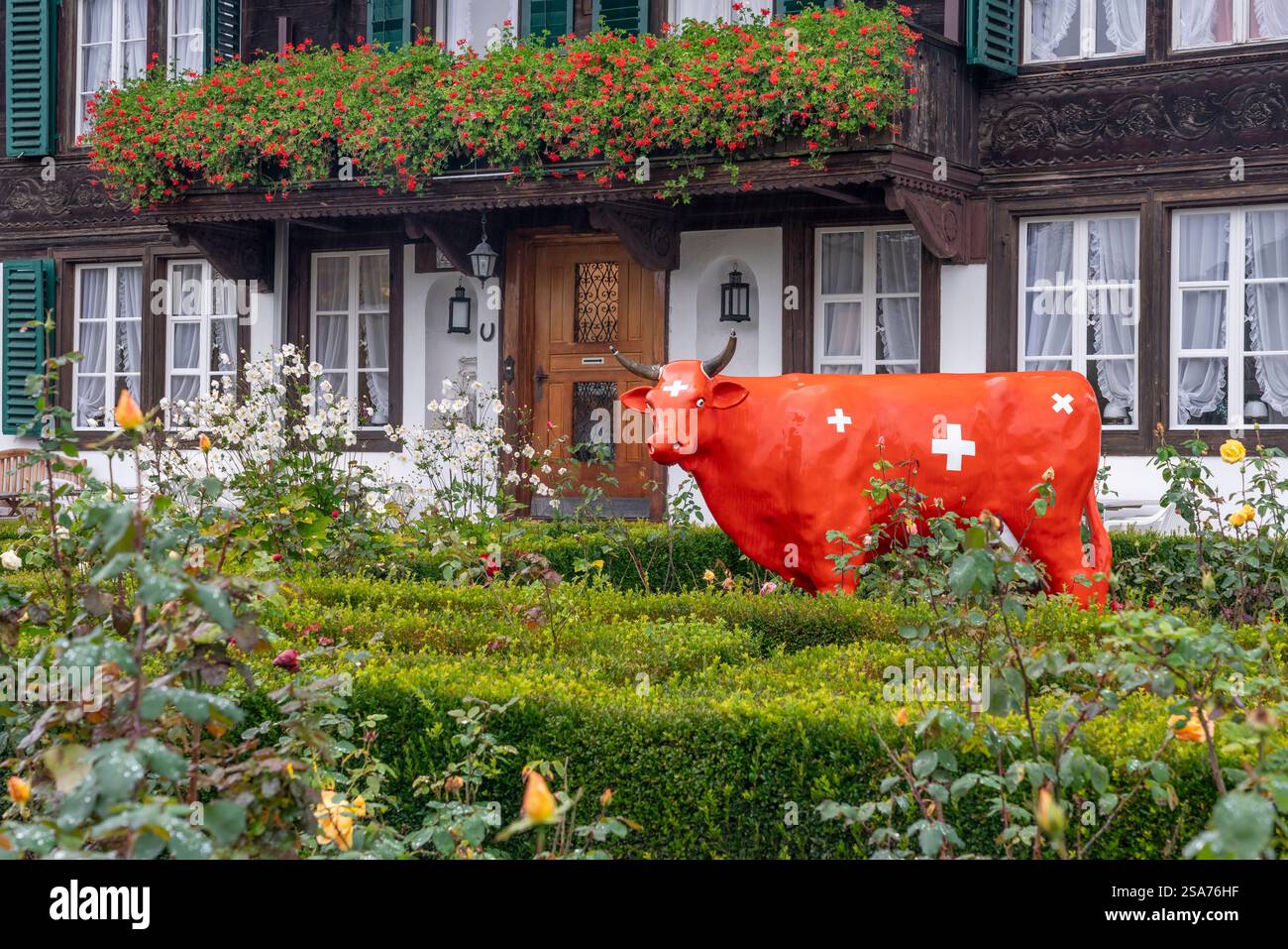 Hôtel Red Cow à Interlaken, Suisse, Europe. Banque D'Images