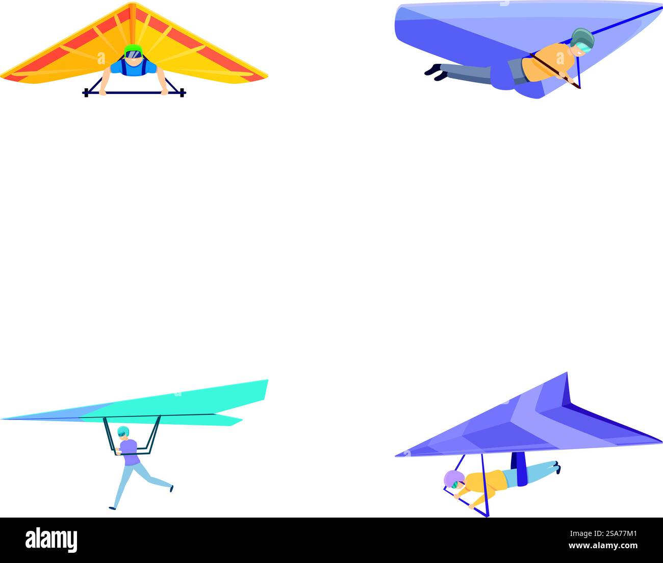 Les icônes de sport aérien définissent le vecteur de dessin animé. Homme glissant volant sport extrême. Mode de vie actif. Les icônes de sport aérien définissent le vecteur de dessin animé. Homme glissant volant sport extrême Illustration de Vecteur