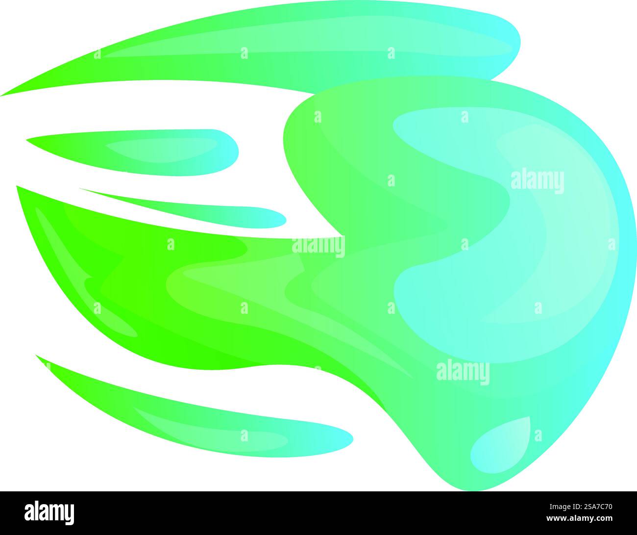 Design abstrait avec des formes liquides bleues et vertes qui coulent et fusionnent, créant un sentiment de mouvement et d'énergie. Design abstrait avec des formes liquides bleues et vertes qui coulent et fusionnent Illustration de Vecteur