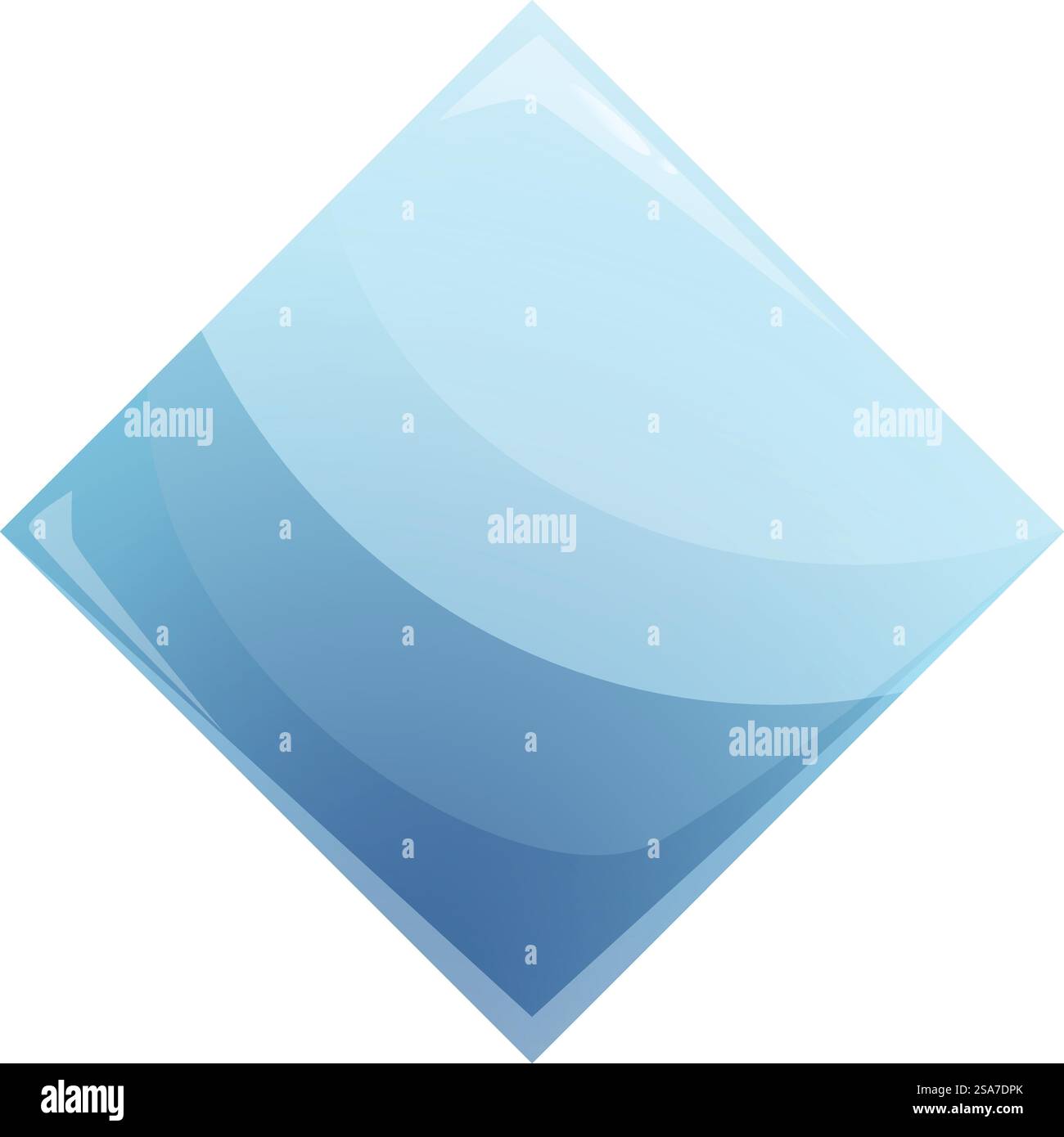 Forme de losange bleu avec une surface lisse et incurvée créant un élément de design abstrait. Forme de losange bleu montrant un élément de conception abstrait Illustration de Vecteur