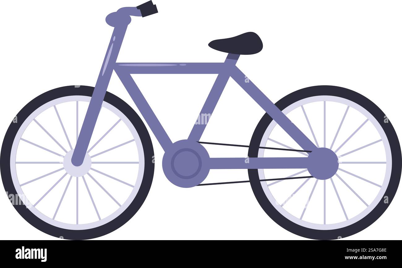 Illustration simple d'un vélo avec des pneus fins, parfait pour les projets liés au cyclisme. Vélo de ville restant sur deux roues pour les déplacements urbains Illustration de Vecteur