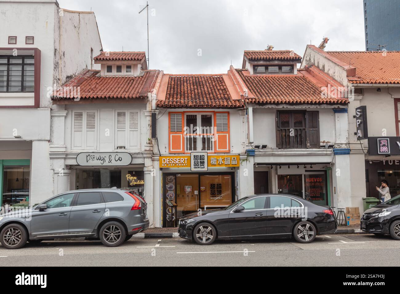 Vieux shophouses à Kampong Glam, Singapour. Éditorial. Banque D'Images