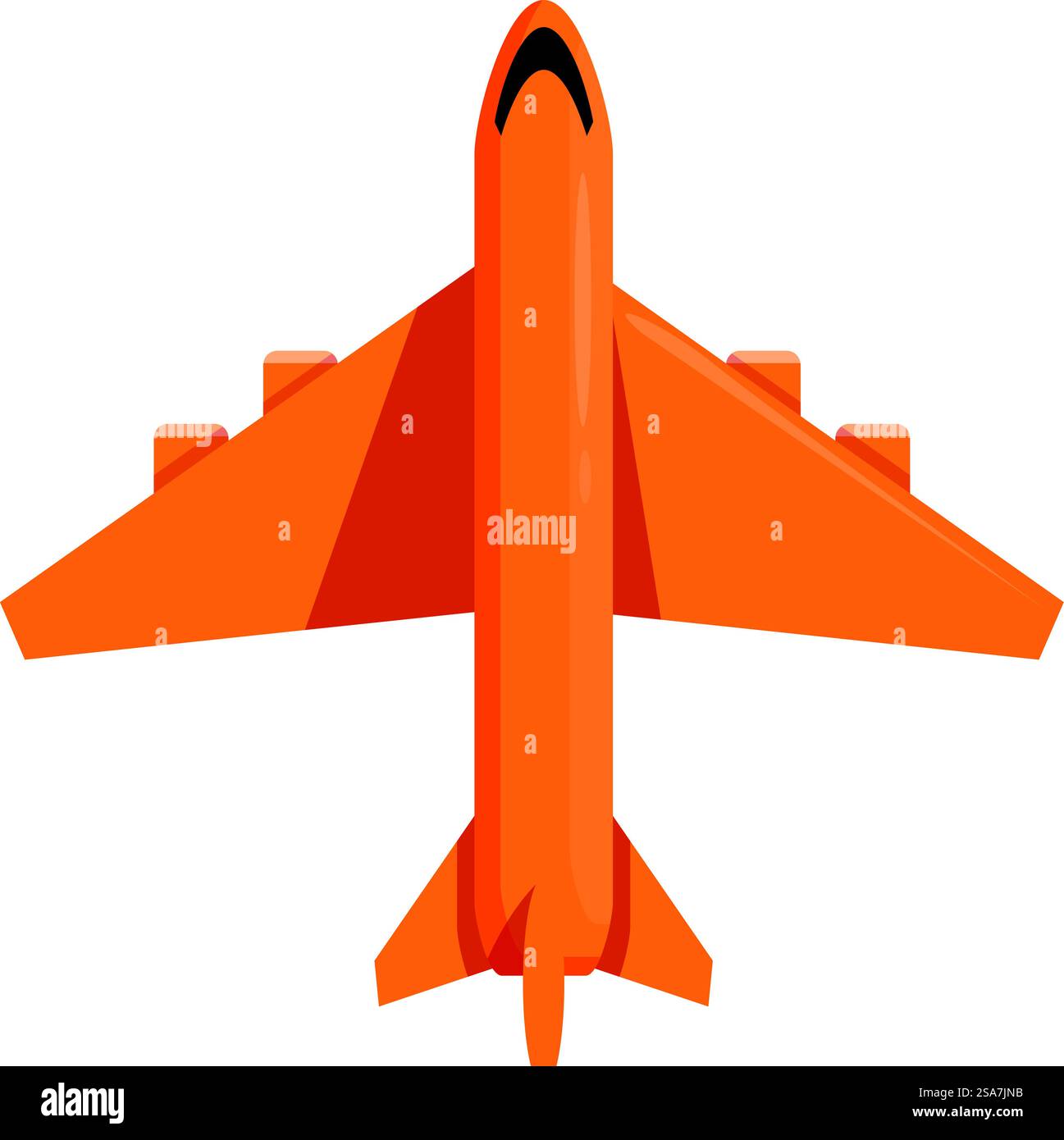 Avion orange volant haut dans les airs, représentant des concepts comme le voyage, les vacances et le transport international. Avion orange volant dans un ciel dégagé Illustration de Vecteur