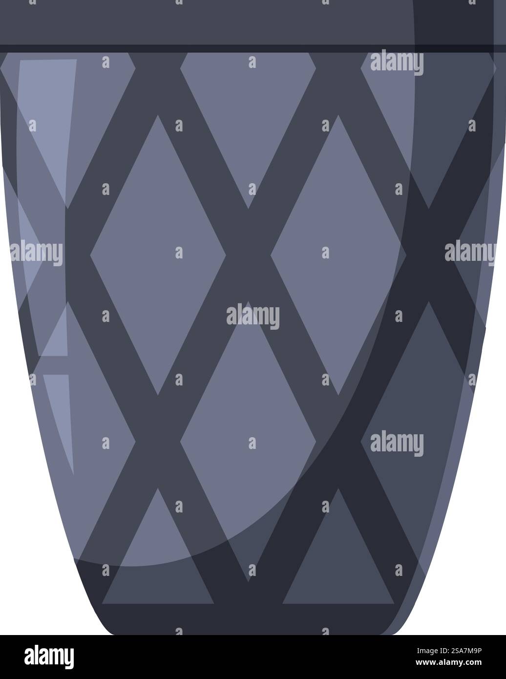 Pot de fleurs en métal noir montrant un motif géométrique, parfait pour planter vos fleurs préférées. Pot de fleur en métal noir montrant un motif géométrique Illustration de Vecteur