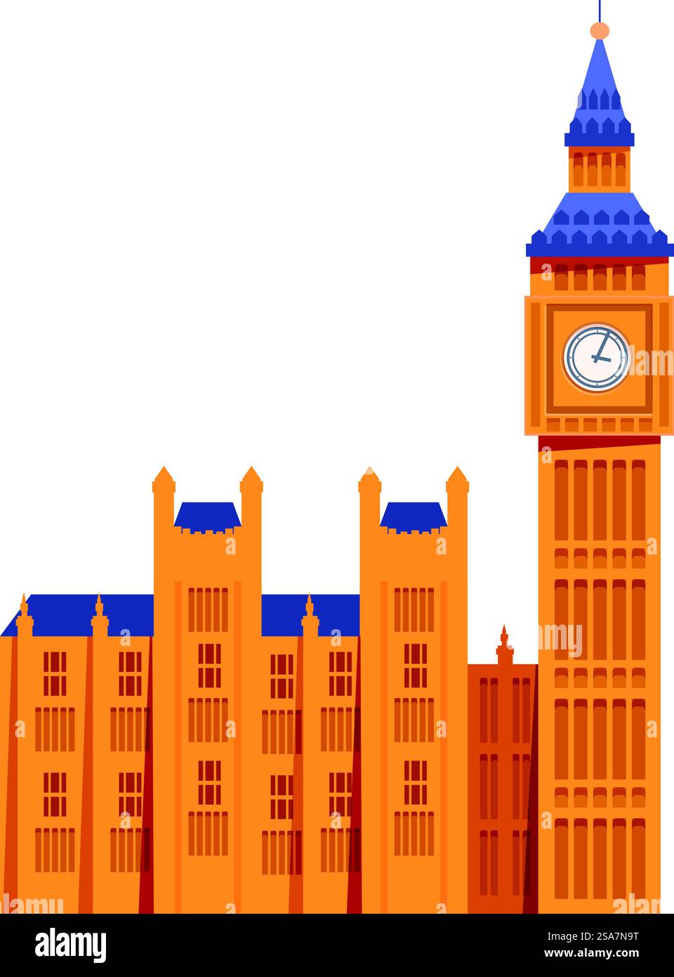 Le palais de westminster avec la célèbre grande tour de l'horloge ben, un point de repère de londres et de l'angleterre. Big ben horloge tour debout au-dessus du palais de westminster Illustration de Vecteur