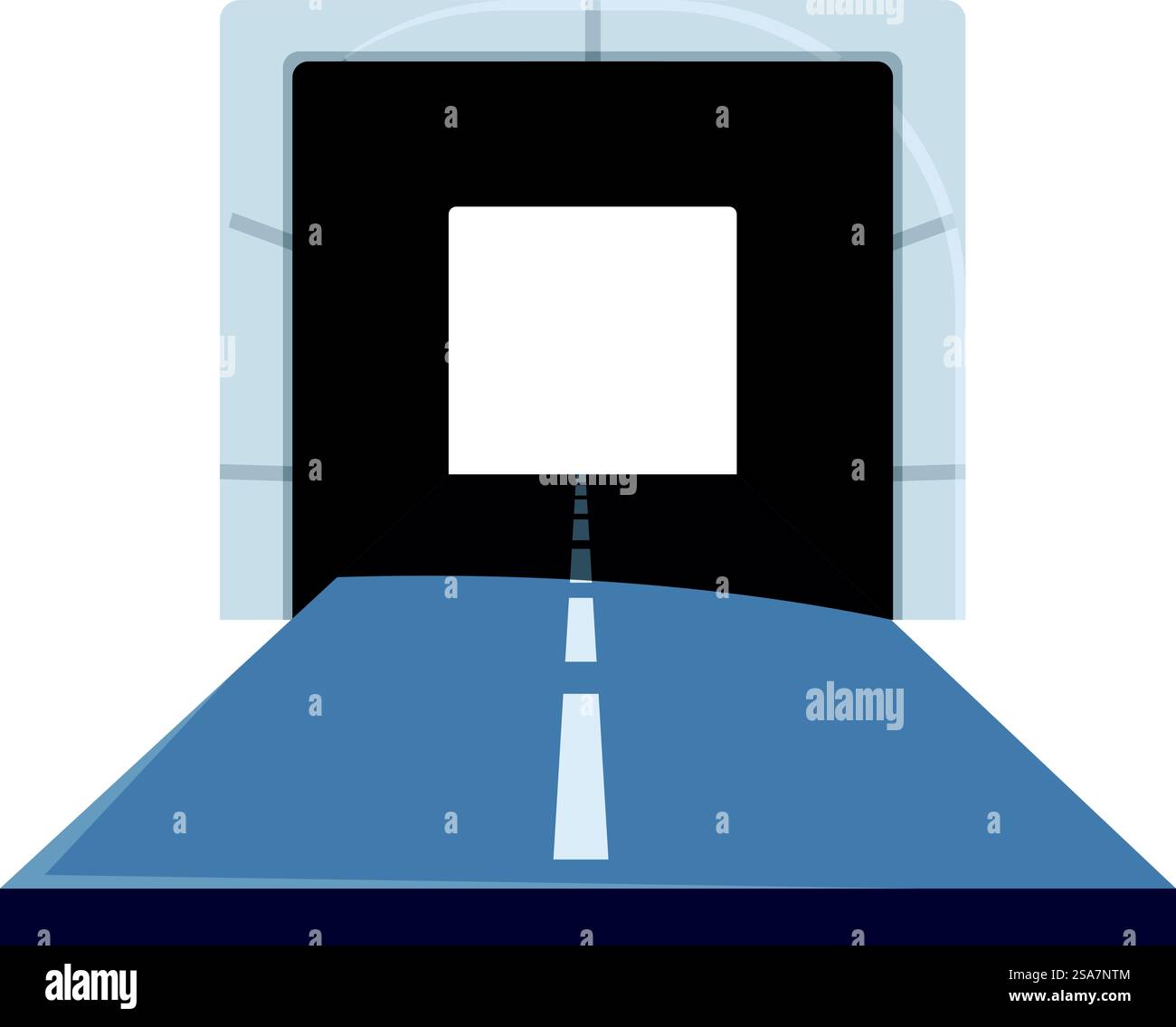 Une route vide mène à l'entrée d'un tunnel sombre. Route vide menant à l'entrée du tunnel Illustration de Vecteur