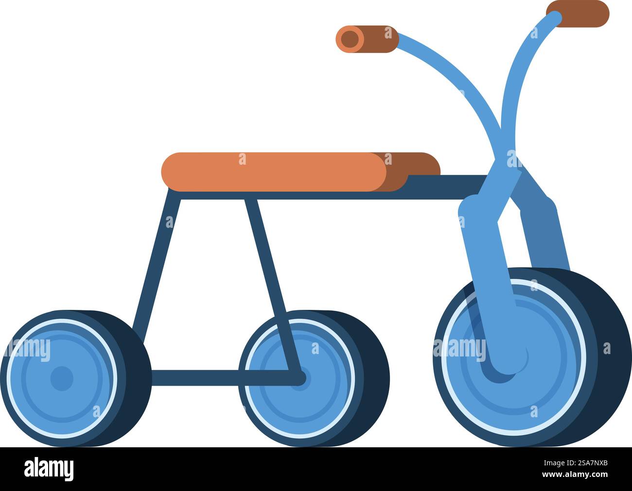 Vélo d'équilibre moderne à trois roues conçu pour les tout-petits, encourageant le jeu en plein air et le développement de la motricité. Vélo d'équilibre à trois roues Children&rsquo ; s favorisant l'activité physique et le plaisir Illustration de Vecteur