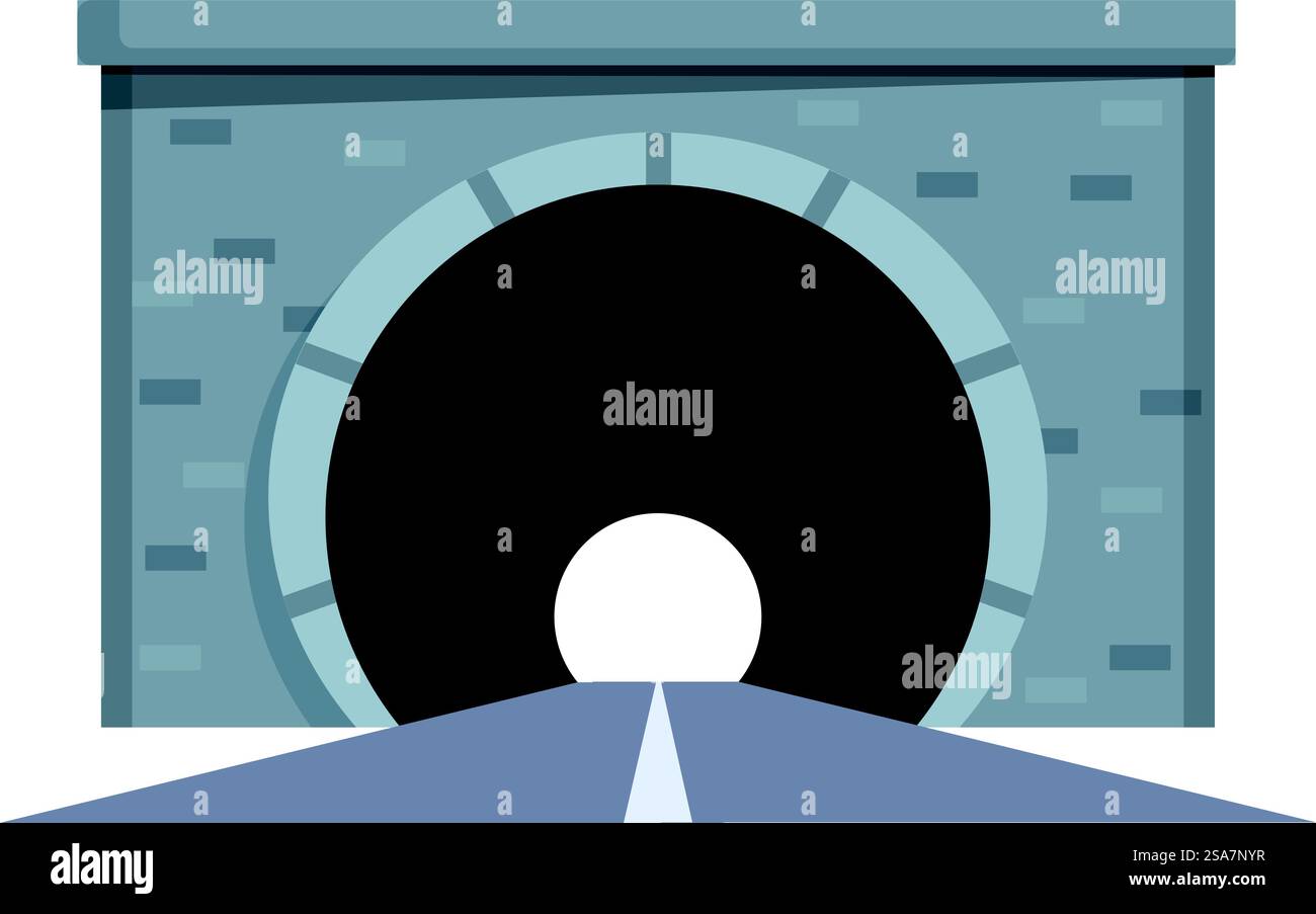 Illustration d'un tunnel sombre avec une lumière à la fin, symbolisant l'espoir et un avenir positif. Tunnel routier vide menant au feu au bout du tunnel Illustration de Vecteur