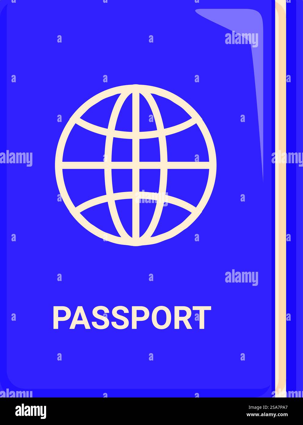 Housse de passeport violette représentant un globe, symbolisant les voyages internationaux et la citoyenneté mondiale. Housse de passeport violette avec un globe pour les voyages internationaux Illustration de Vecteur