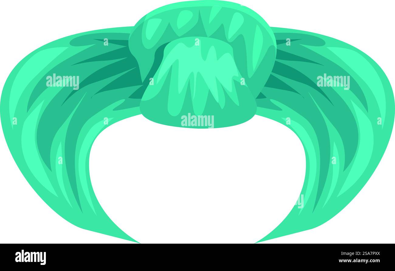 Cheveux bleu turquoise attachés dans un chignon, parfait pour un avatar unique et élégant. Cheveux bleu turquoise attachés dans une coiffure de chignon pour avatar Illustration de Vecteur