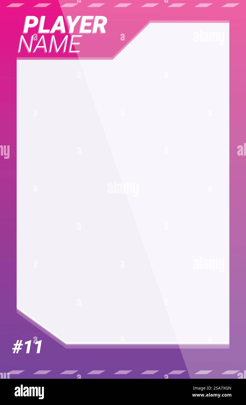 Superposition de Twitch moderne, élégante et nette avec espace pour un flux de webcam et un chat. Superposition moderne de contraction violet et rose montrant le nom et le numéro du joueur Illustration de Vecteur