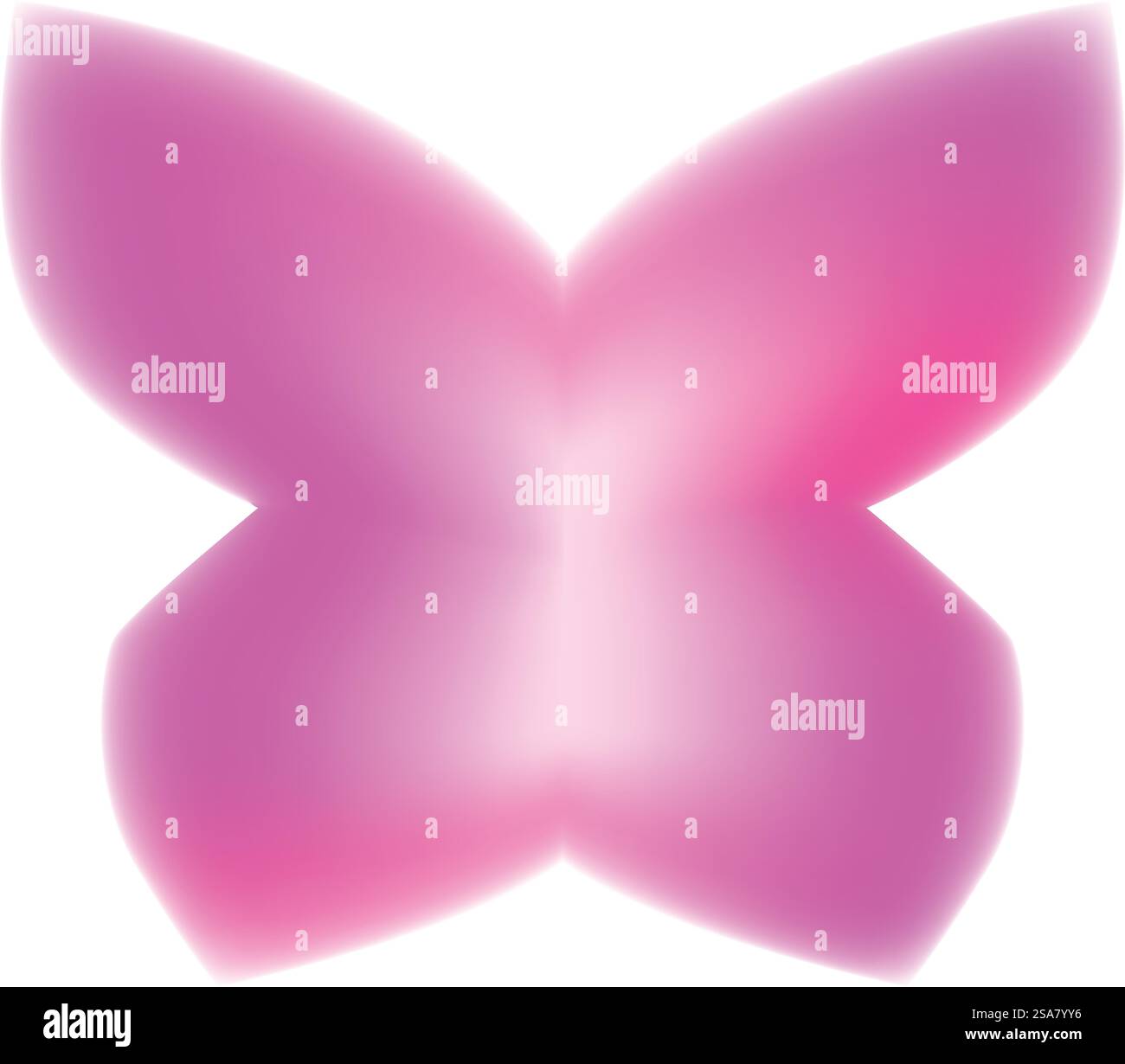 Papillon rose avec ailes déployées est représenté dans un design minimaliste. Papillon rose déployant ses ailes sur fond blanc Illustration de Vecteur