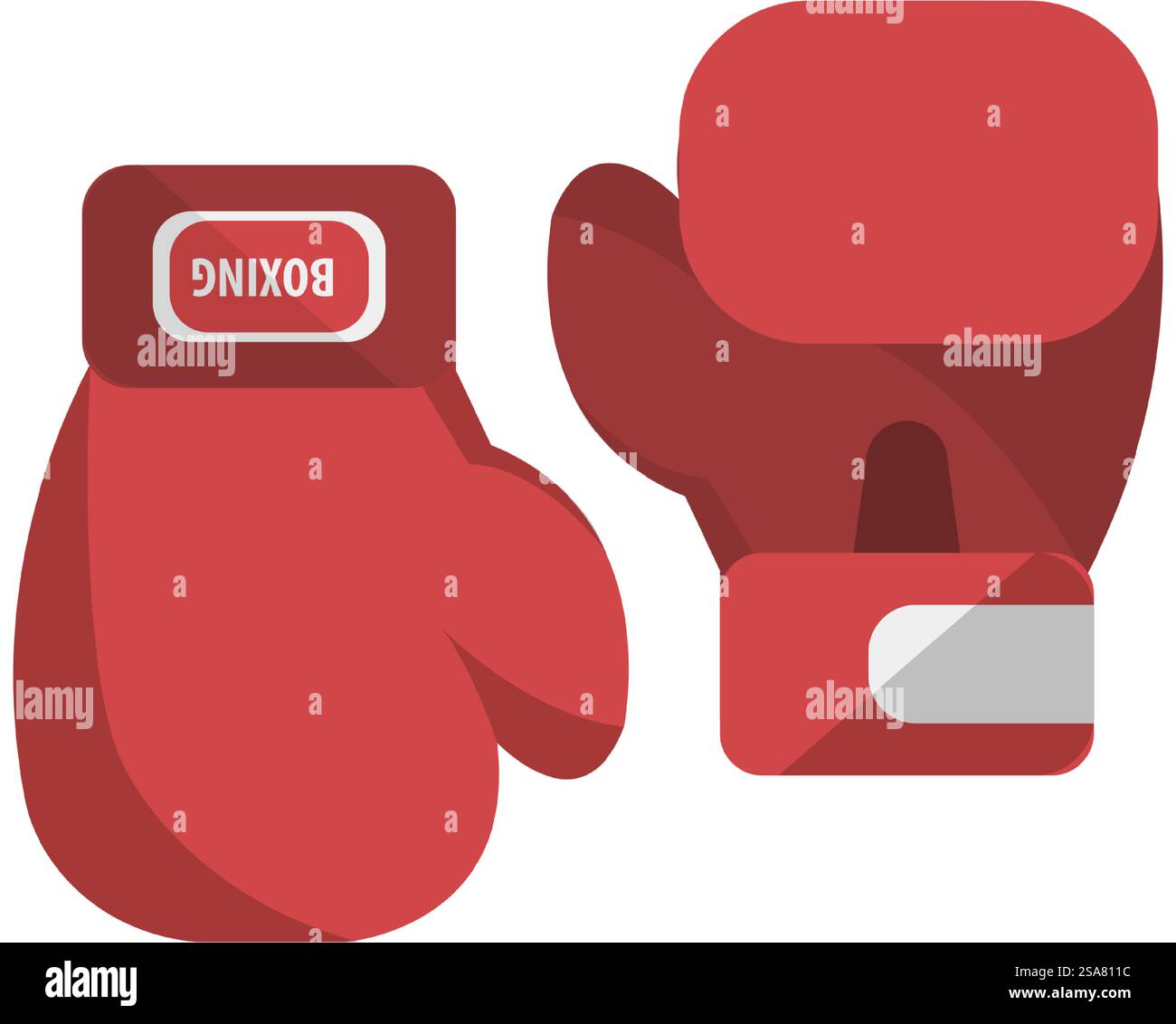 Gants de boxe, équipement de protection isolé pour les mains de boxeur. Sports et loisirs sportifs et activités, pratiquer le sparring sur ring, combat ou tournoi de lutte. Vecteur dans le style plat. Gants de boxe avec étiquette, vecteur d'équipement sportif Illustration de Vecteur